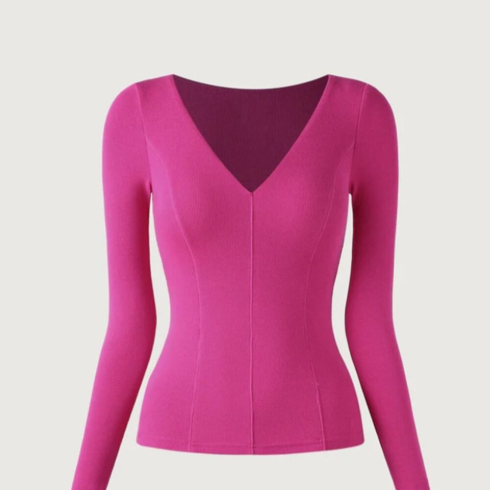NWT OGL Naked Sensation Form Flattering V Brami Top Hot Pink Medium